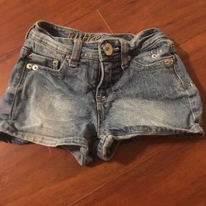 Justice 8S blue jeans shorts